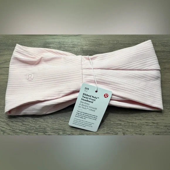 NWT Lululemon Women's Ribbed Nulu Twist-Front Headband-Strawberry Milkshake - Picture 3 of 8